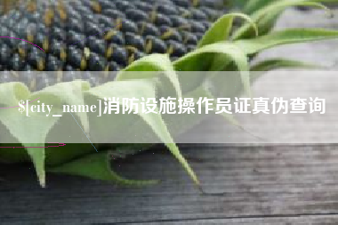 博尔塔拉蒙古消防设施操作员证真伪查询