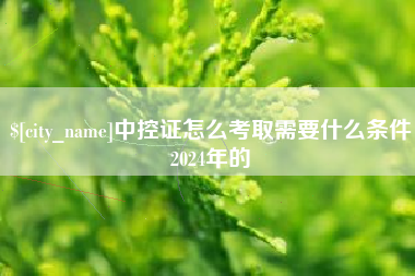 博尔塔拉蒙古中控证怎么考取需要什么条件2024年的