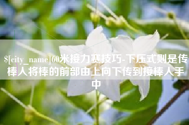 博尔塔拉蒙古60米接力赛技巧-下压式则是传棒人将棒的前部由上向下传到接棒人手中