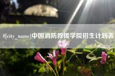 博尔塔拉蒙古中国消防救援学院招生计划表